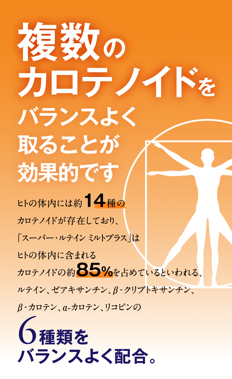 複数のカロテノイドをバランスよく取ることが効果的です