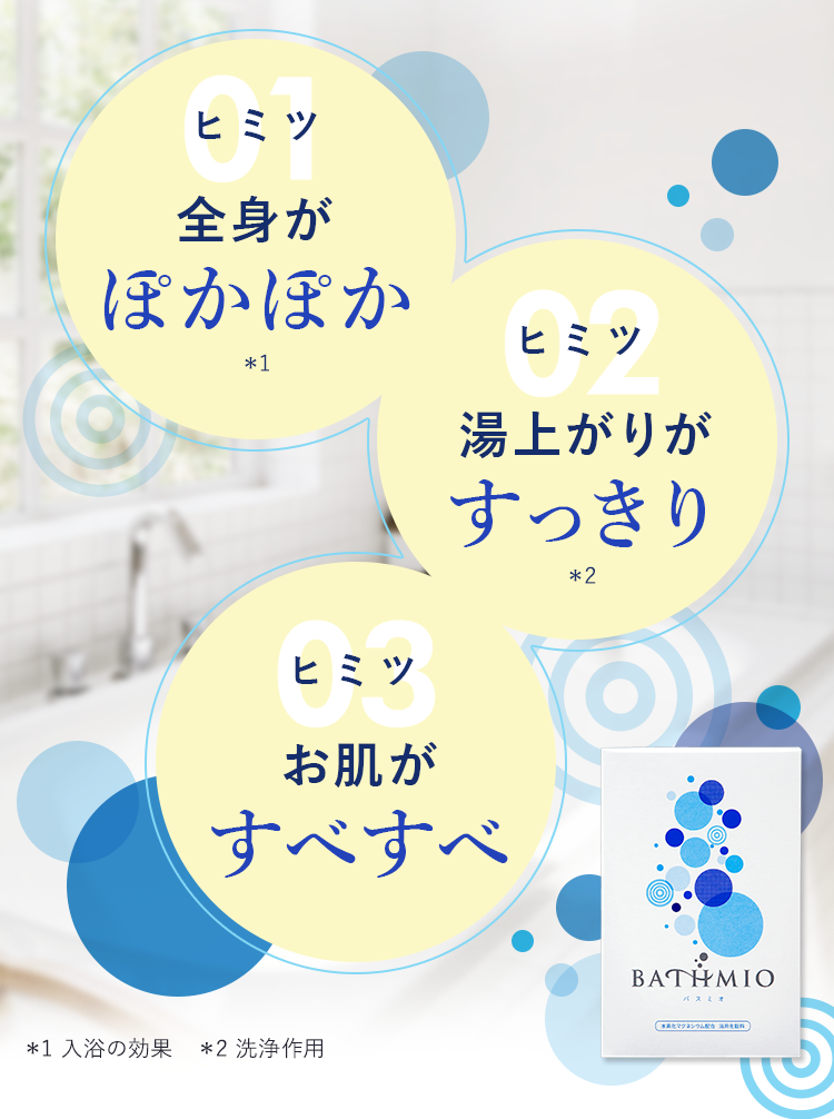 全身がぽかぽか 湯上がりがすっきり お肌がすべすべ